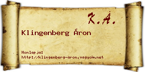 Klingenberg Áron névjegykártya