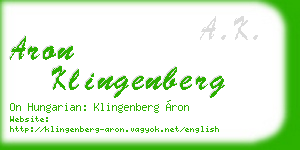 aron klingenberg business card